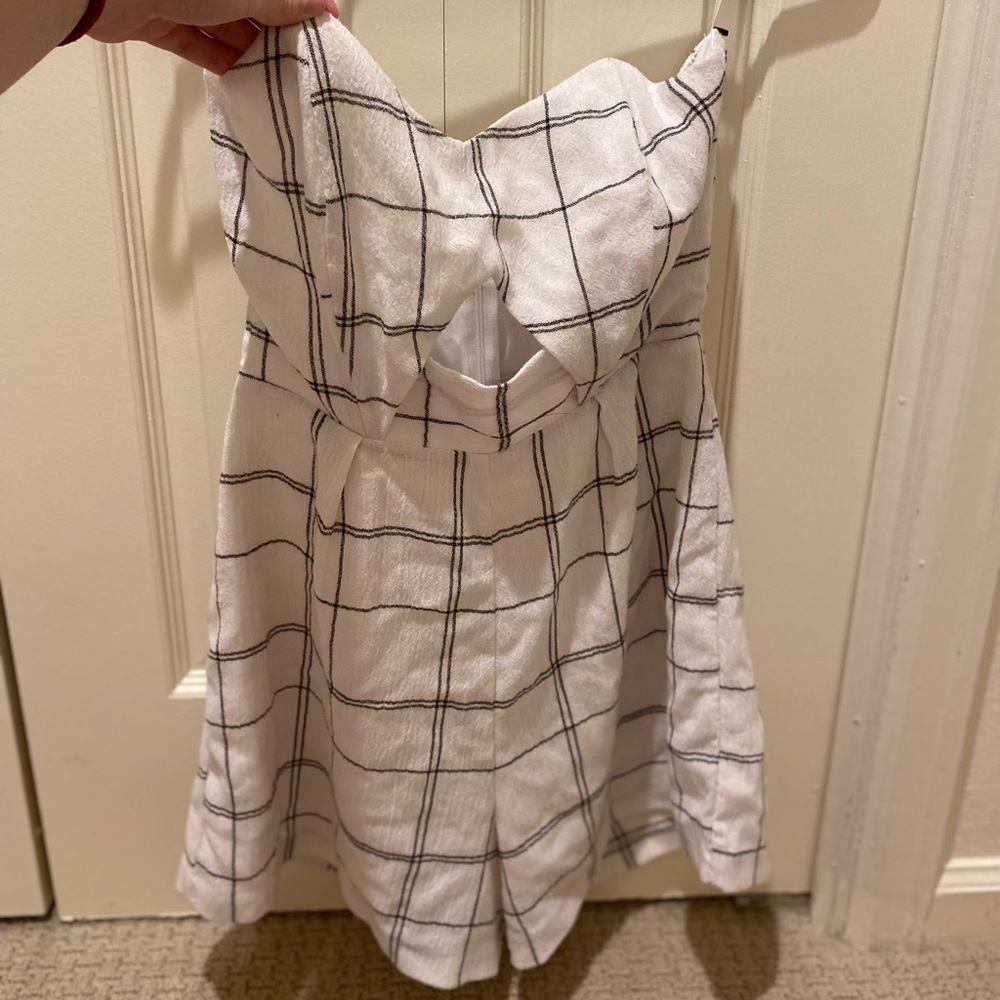Strapless romper with cut out